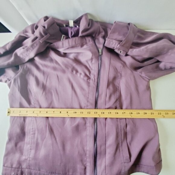 EE by Etcetera Purple Moto Jacket Size 14 Zip Lyocell Tencel Lined Topper - Picture 9 of 15